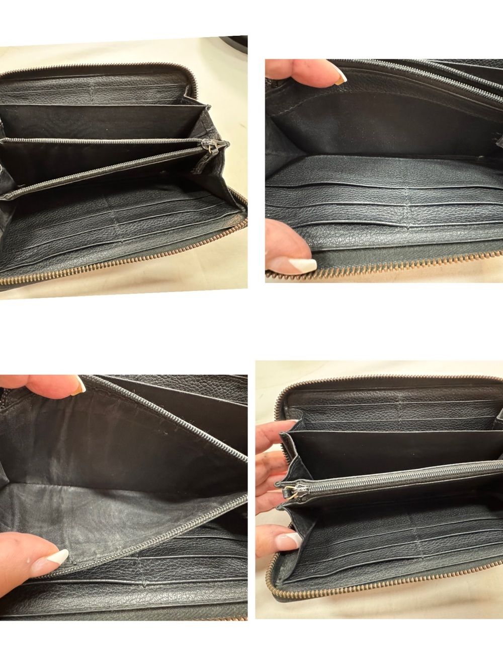 Gucci Black Leather Zip-Around Wallet with Green and Red Stripe Logo - Picture 6 of 9